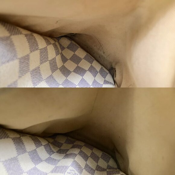 LOUIS VUITTON Totally PM Shoulder Bag Damier Azur Leather White - Picture 11 of 14